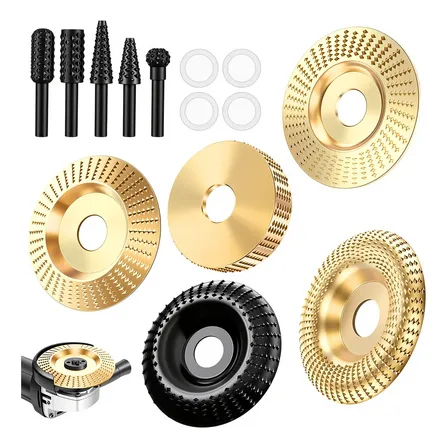 Kit 5 Disco De Desbaste Para Esculpir Madeiras Profissional Dourado