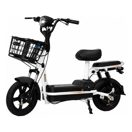Bicicleta Elétrica 350w 48v 12ah Lítio Bateria Removível Branco 14