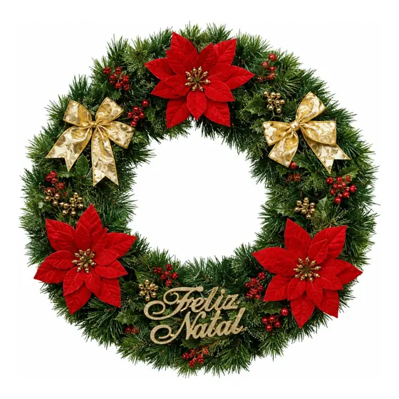 Guirlanda De Natal Luxo Decorada Natalina Grande De Porta