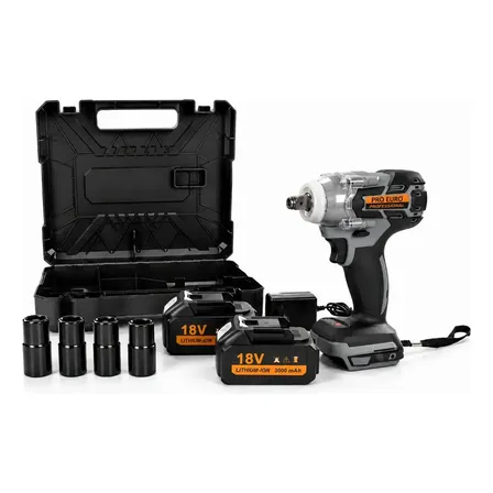 Chave Impacto Brushless Maleta 2 Baterias - Pró Euro Cinza 127/220v