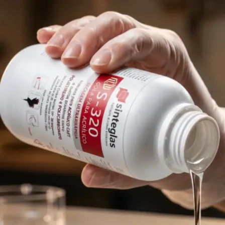 Cola Acrílico S320 Sinteglas 1l Profissional Secagem Rápida