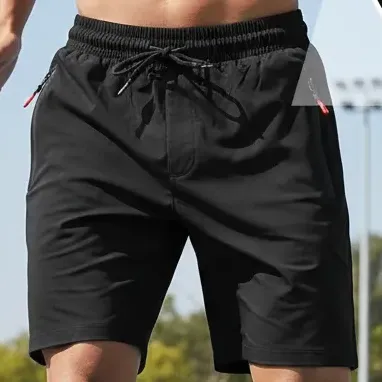 Short Masculino Bermuda Voker Poliamida Bolso Ziper Treino Preto G