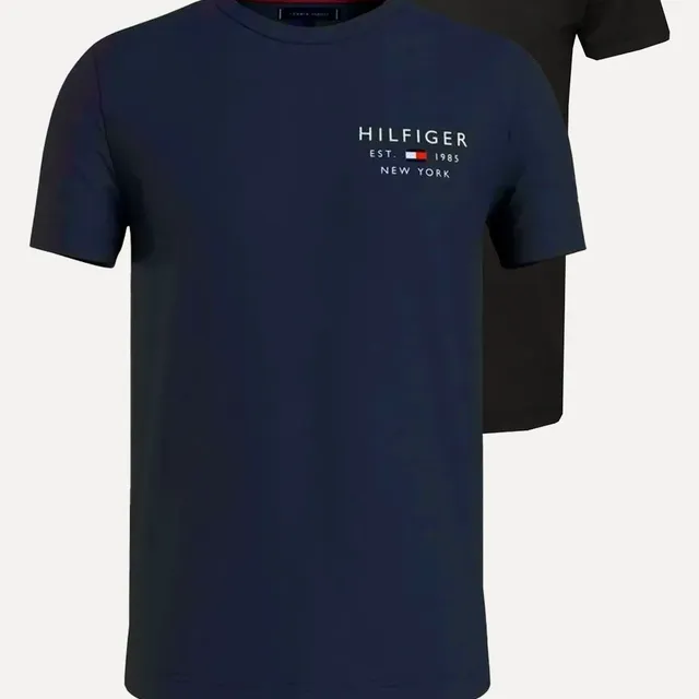Kit Camisetas Tommy Hilfiger Brand Love Preta/azul Marinho Preta/azul Marinho M/m
