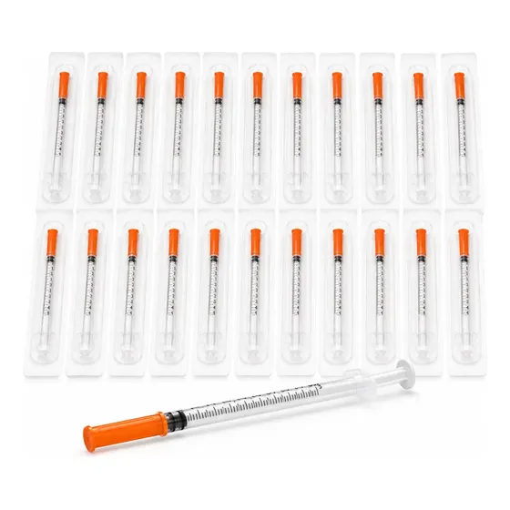 Kit 25un Seringa Insulina 0,5ml Agulha Fixa 6mm X 0,25