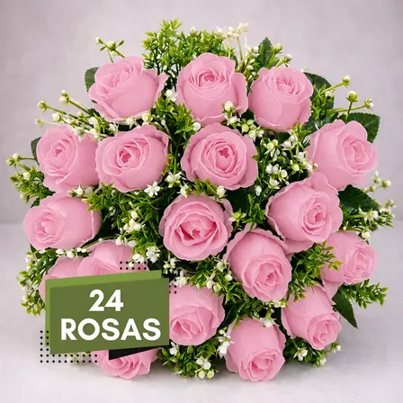 Buque De Flores Grande Rosa Artificial Arranjo Decoração