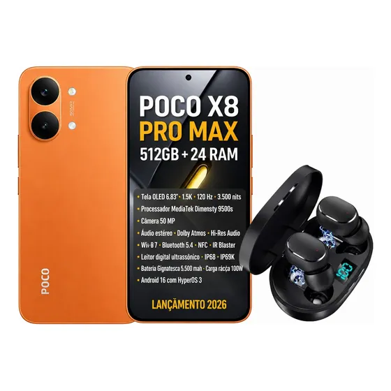 Poco X8 Pro Max 512gb 12gb+12gb Ram Bateria 8.500 Global