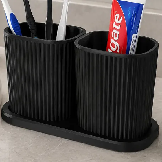 Porta Escova De Dente Organizador Kit Banheiro Creme Dental