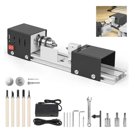 Kit De Mini Torno Para Madeira 110/220v 7 Velocidade