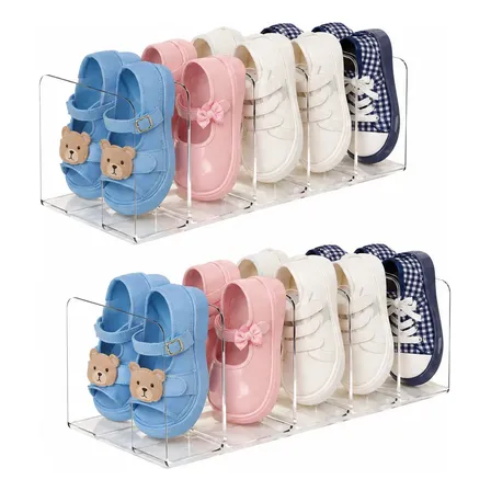 Kit 2 Organizador Sapatos Infantil Acrílico Até 8 Pares Bebê Transparente
