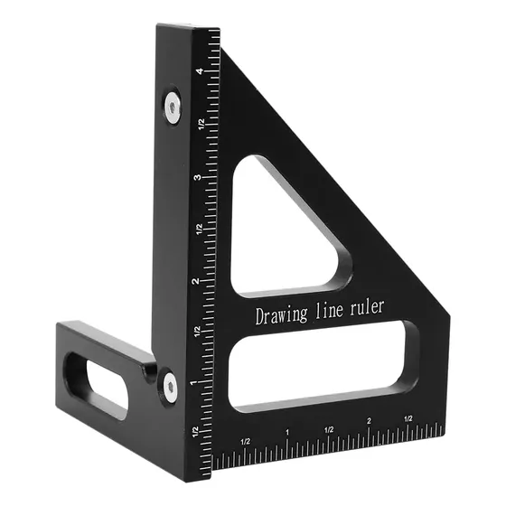 Esquadro Triangular Marceneiro Carpinteiro Profissional Preto