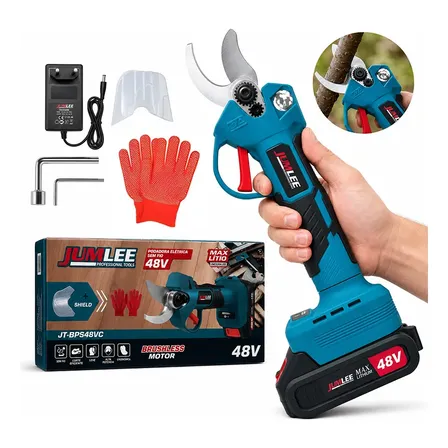 Tesoura Elétrica 48v Sem Fio Podadora Galhos Profissional Azul-celeste