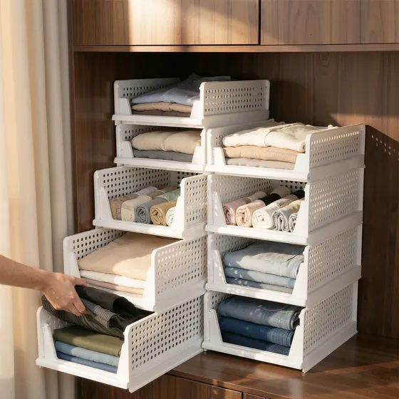 Heemli Organizador Guarda Roupa Dobrável Gaveta Branco