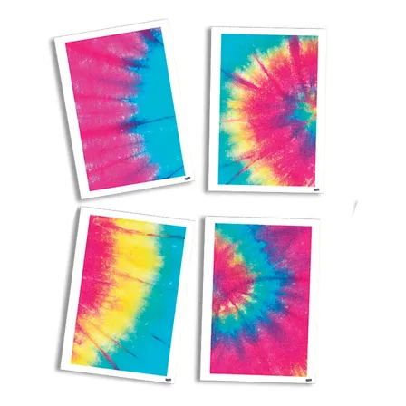 Quadros Decorativo Festa Tie Dye - 04 Unidades - Festcolor Colorido Branco
