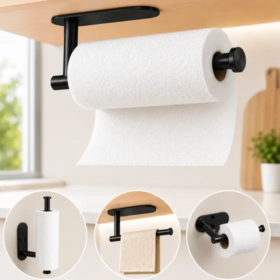 Suporte Aço Inox Papel Toalha Pano Cozinha Banheiro Armario