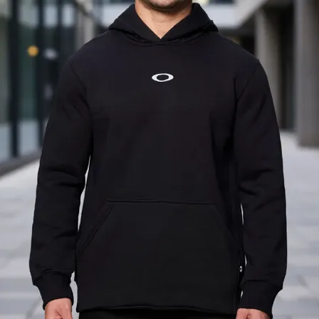 Moletom Oakley Masculino Double Ellipse Hoodie G Blackout Liso