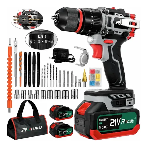 Furadeira Parafusadeira Impacto Brushless Sem Fio 2 Baterias Cinza-escuro 110/127/220v 60hz