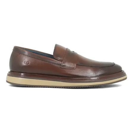 Sapato Social Masculino Democrata Mocassim Durant Soft Couro Marrom Tan 40 Br