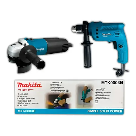Combo Makita Esmerilhadeira 600w Mtk0003b E Furadeira 550w