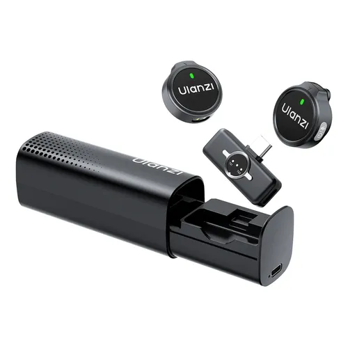 Ulanzi A21 2.4g Mini Microfone De Lapela Sem Fio Usb-c Preto Preto