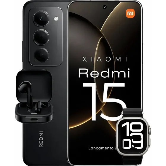 Smartwatch + Celular Xiaomi Redmi 15 256 Gb Lançamento +fone