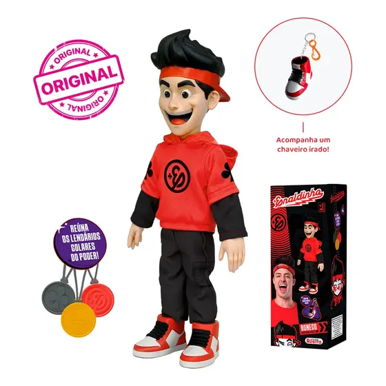 Boneco Enaldinho 2 - 25 Cm + Colares Do Poder + Chaveiro