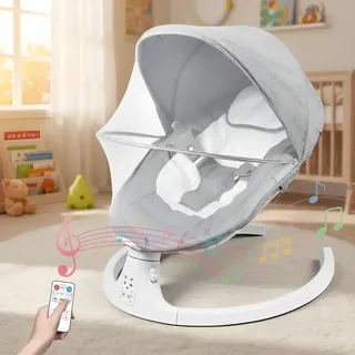 Cadeira De Balanco Eletrica Para Bebe De Que Balanca Sozinha Branco Lisa