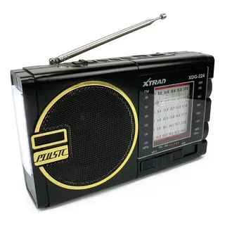 Rádio Solar Retrô Vintage Portátil Am/fm/sw Bluetooth Usb Preto 1.5v