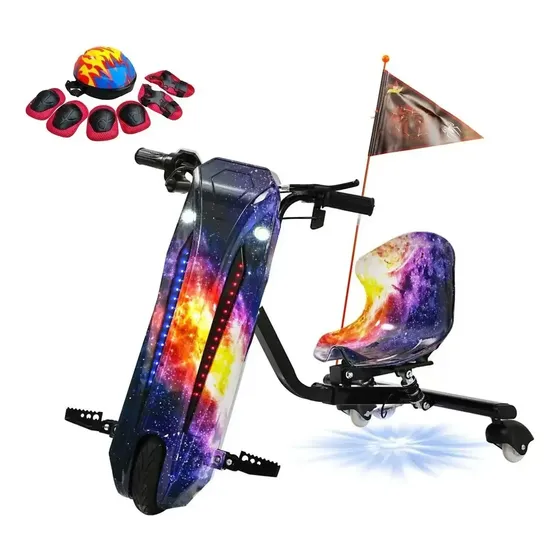 Triciclo Elétrico Drift Amortecedor Bluetooth 350w Roda 8 Galaxia