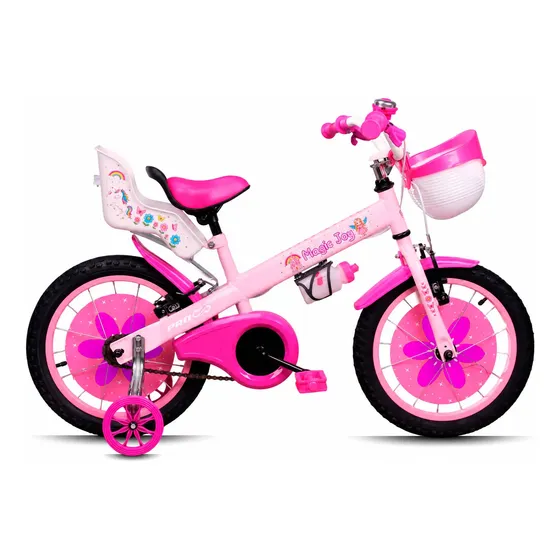 Bicicleta Feminina Aro 16 Pro-x Magic Joy Cadeira De Boneca