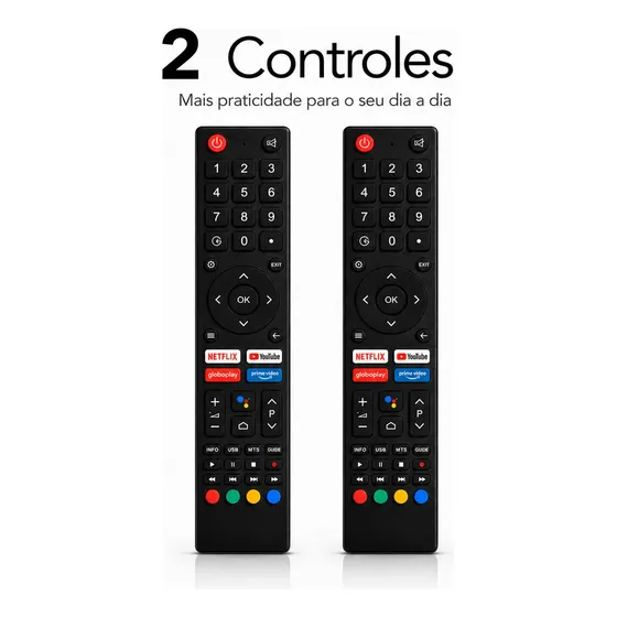 Kit 2 Controle Remoto Compatível Tv Smart Philco 4k Ptv