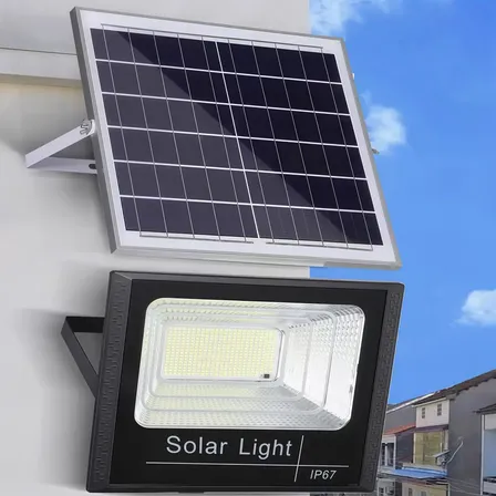 Refletor Solar Led Holofote Placa Bateria 1000w Prova Dágua
