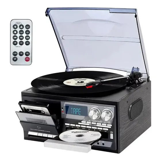 Vedo Toca-discos Vintage 9 Em 1 Com Alto-falantes Embutidos
