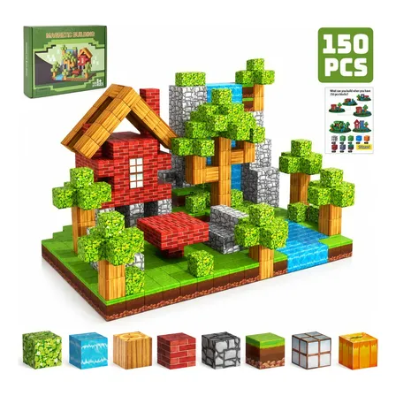Blocos Magnéticos Criativos Montar Brinquedo Infantil 150