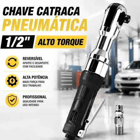 Chave Reversível Pneumática 1/2'' Torque 69nm