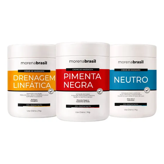 Kit 3x Creme De Massagem Profissional