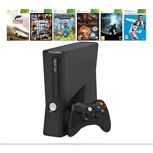 Microsoft Xbox 360 Slim + 45 Jogos + Garantia E Nf-e