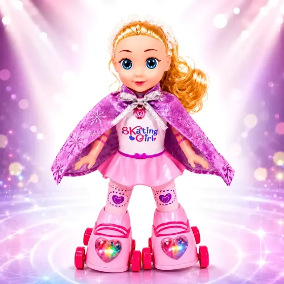 Boneca Patinadora Canta Dança Musical Luzes Led Infantil