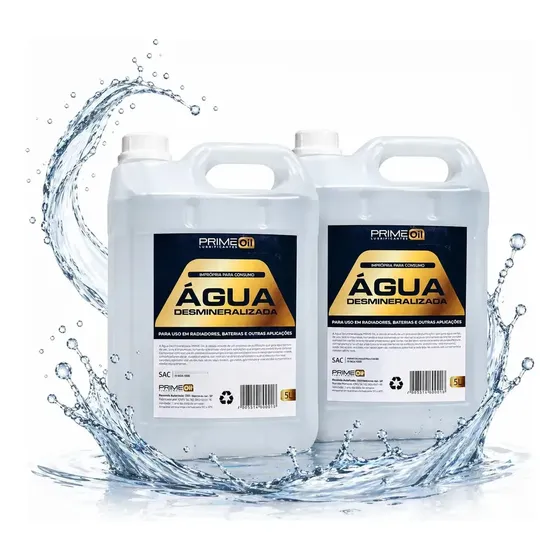 Kit 10l Água Desmineralizada Para Radiador, Sistema De Arrefecimento, Autoclave E Linha Industrial Zero Corrosão Prime Com 2 Galões Por Kit