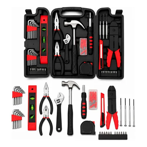 Kit Ferramentas Jogo 46pc Residencial Caixa Maleta Completa Preto