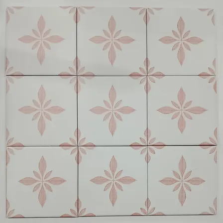 Ladrilho Decorativo Geométrico Floral Kit 9 Pçs De 15x15cm.