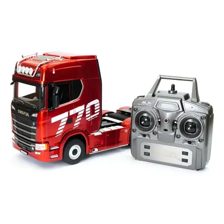 Caminhão Scania Carreta De Controle Remoto Realista V8 770s 19 Canais Luzes Led Direção Elétrica Modelo Escala Profissional Carreta Realista