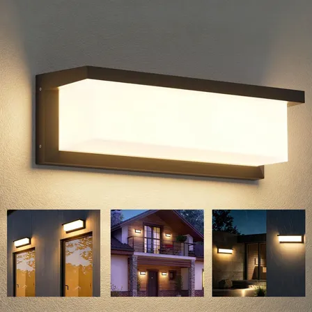 Luminaria Parede Externa Led Retangular Arandela 110v/220v 127/220v Preto