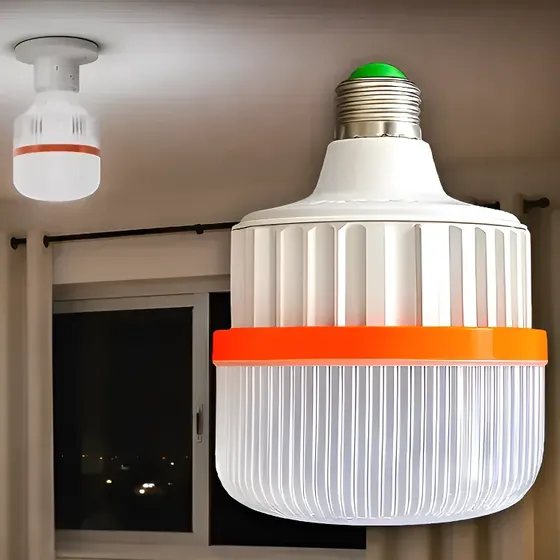 Lâmpada Led Emergência 20w Recarregável E27 Bateria Portátil