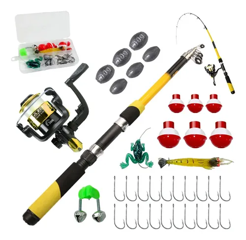 Kit De Pesca,1 Vara+1 Molinete E Caça Acessórios Completos
