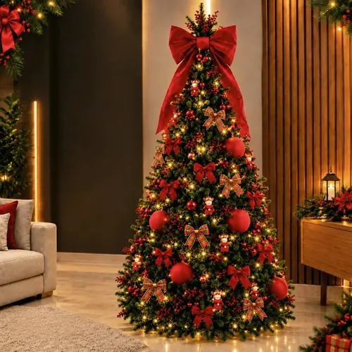 Árvore De Natal 2,40m 2084 Galhos Premium Pé Metal Grande Verde