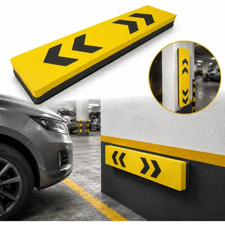 Protetor De Parachoque Eva Antichoque Parede Garagem 30mm Amarelo Seta Preta