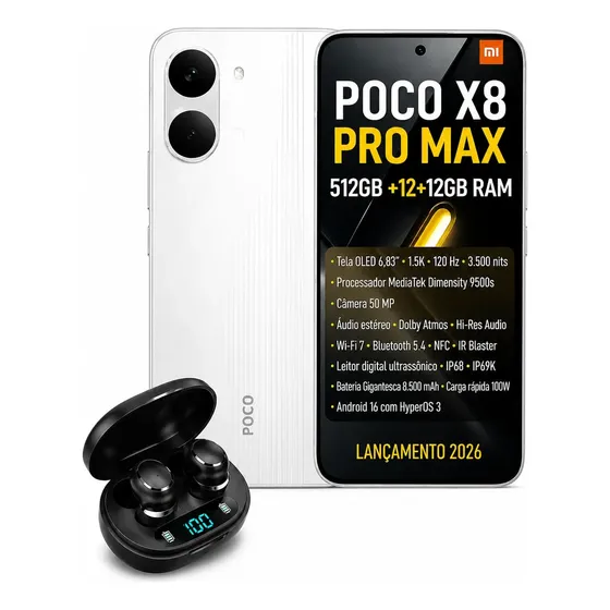 Xiaomi Poco X8 Pro Max 12gb +12gb Ram 512gb Global C/ Ip69