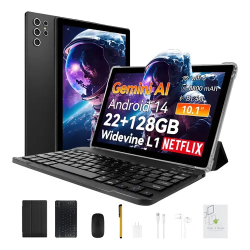 Tablet Gemini Ai Android 14 10.1 22gb Ram 128gb Wifi 6 Preto