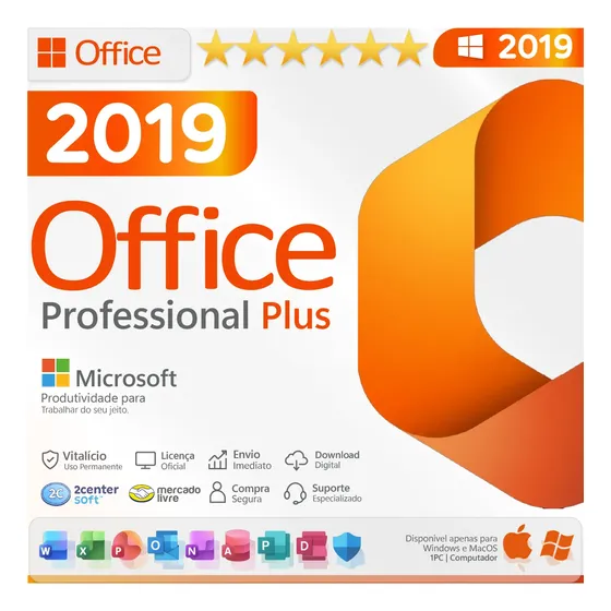 Chave License Offic2019 Pro/plus Original C/ Garantia