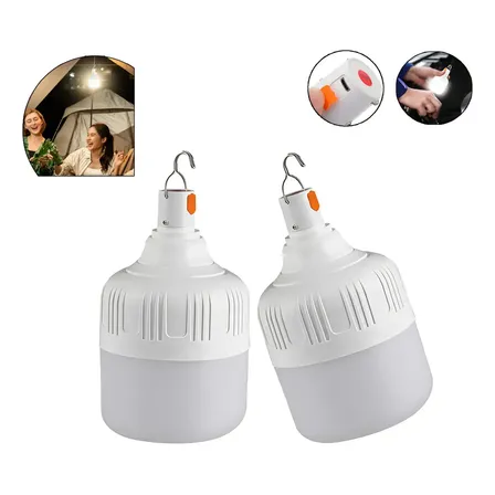 Kit 2 Lampião Led Camping Potente Recarregável Barraca Usb Branco 127/220v